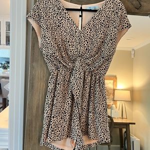Tie-Front Cheetah PrintRomper